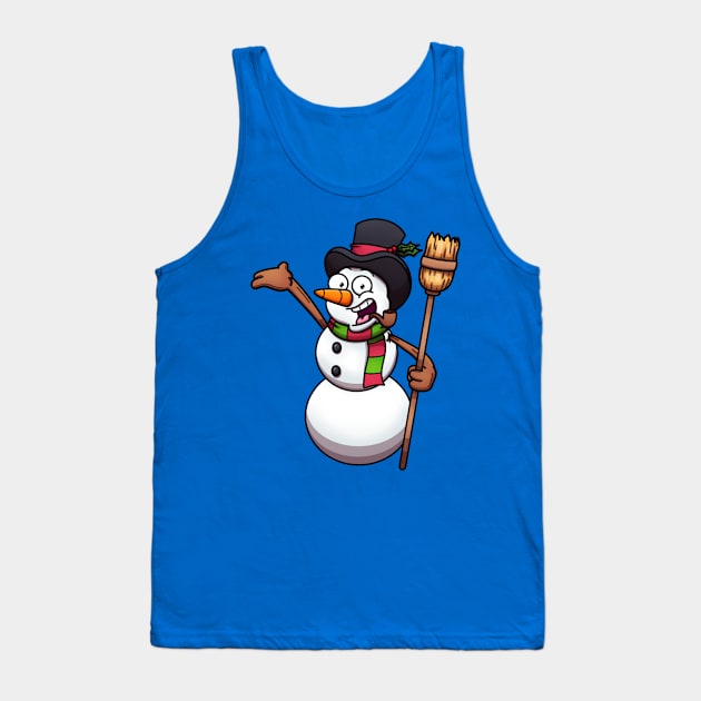 Classic Friendly Cartoon Snowman Tank Top by TheMaskedTooner